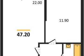 Фото №1: 1-комнатная квартира 47 м², 2/24 эт. - Краснодар, мкр. ЖК Рекорд, ул. Новороссийская, 102И