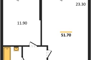 Фото №1: 1-комнатная квартира 51 м², 2/24 эт. - Краснодар, мкр. ЖК Рекорд, ул. Новороссийская, 102И