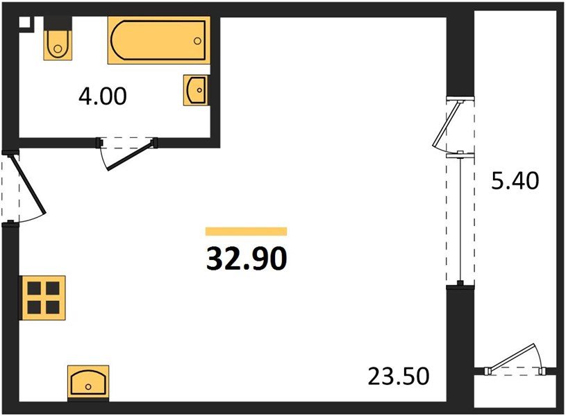 Фото №1: Студия 32&nbsp;м², 2/24&nbsp;эт. - Краснодар, Карасунский внутригородской округ, Черёмушки, мкр. ЖК Рекорд, ул. Новороссийская, 102И