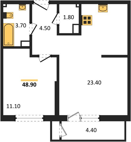 Фото №1: 1-комнатная квартира 48&nbsp;м², 9/24&nbsp;эт. - Краснодар, Карасунский внутригородской округ, Черёмушки, мкр. ЖК Рекорд, ул. Новороссийская, 102И