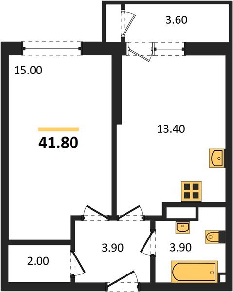 Фото №1: 1-комнатная квартира 41&nbsp;м², 5/24&nbsp;эт. - Краснодар, Карасунский внутригородской округ, Черёмушки, мкр. ЖК Рекорд, ул. Новороссийская, 102И