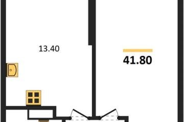 Фото №1: 1-комнатная квартира 41 м², 4/24 эт. - Краснодар, мкр. ЖК Рекорд, ул. Новороссийская, 102И