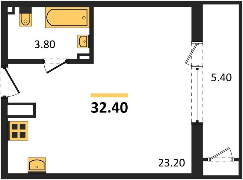 Фото №1: Студия 32&nbsp;м², 7/24&nbsp;эт. - Краснодар, Карасунский внутригородской округ, Черёмушки, мкр. ЖК Рекорд, ул. Новороссийская, 102И