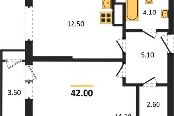 Фото №1: 1-комнатная квартира 42 м², 7/24 эт. - Краснодар, мкр. ЖК Рекорд, ул. Новороссийская, 102И