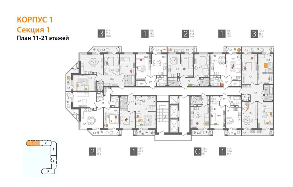 Фото №8: 3-комнатная квартира 87&nbsp;м², 19/24&nbsp;эт. - Краснодар, Карасунский внутригородской округ, Черёмушки, мкр. ЖК Рекорд, ул. Новороссийская, 102И