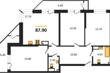 Фото №1: 3-комнатная квартира 87 м², 19/24 эт. - Краснодар, мкр. ЖК Рекорд, ул. Новороссийская, 102И