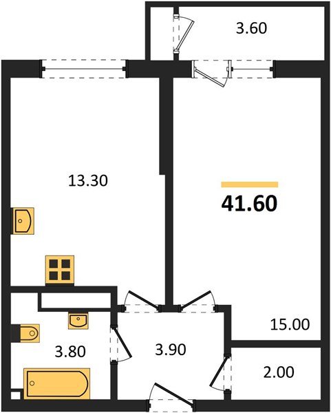 Фото №1: 1-комнатная квартира 41&nbsp;м², 13/24&nbsp;эт. - Краснодар, Карасунский внутригородской округ, Черёмушки, мкр. ЖК Рекорд, ул. Новороссийская, 102И