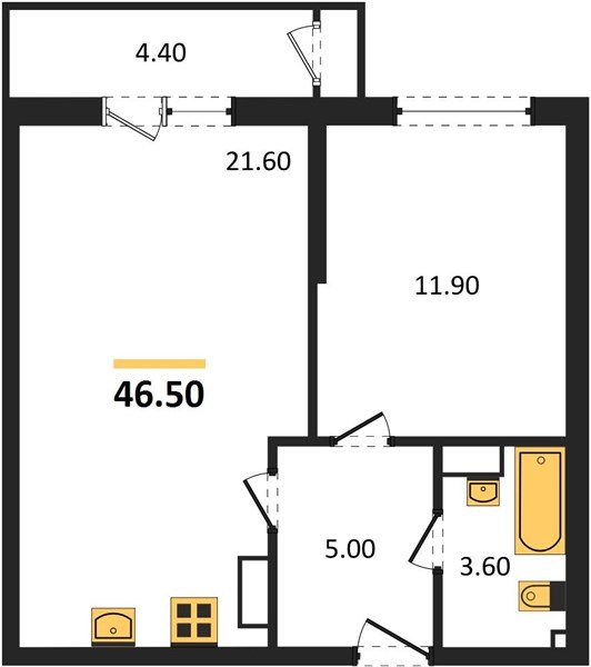 Фото №1: 1-комнатная квартира 46&nbsp;м², 21/24&nbsp;эт. - Краснодар, Карасунский внутригородской округ, Черёмушки, мкр. ЖК Рекорд, ул. Новороссийская, 102И