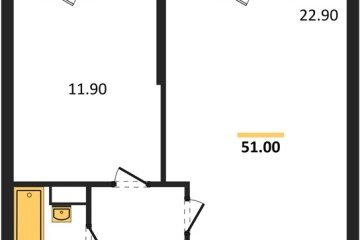Фото №1: 1-комнатная квартира 51 м², 18/24 эт. - Краснодар, мкр. ЖК Рекорд, ул. Новороссийская, 102И