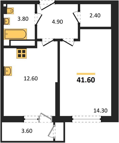 Фото №1: 1-комнатная квартира 41&nbsp;м², 17/24&nbsp;эт. - Краснодар, Карасунский внутригородской округ, Черёмушки, мкр. ЖК Рекорд, ул. Новороссийская, 102И