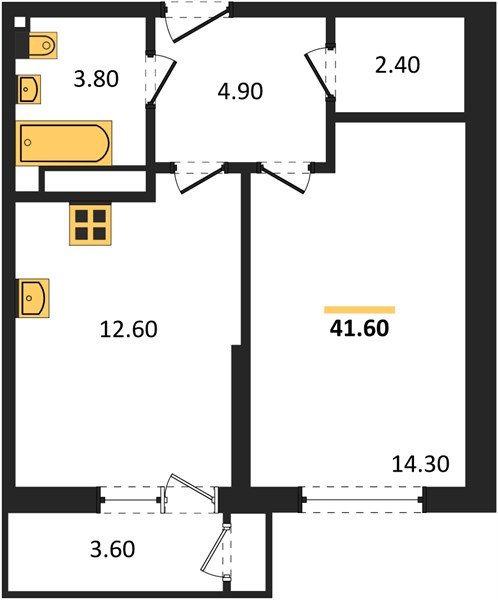 Фото №1: 1-комнатная квартира 41&nbsp;м², 21/24&nbsp;эт. - Краснодар, Карасунский внутригородской округ, Черёмушки, мкр. ЖК Рекорд, ул. Новороссийская, 102И