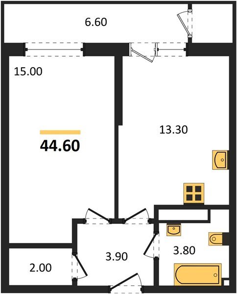 Фото №1: 1-комнатная квартира 44&nbsp;м², 22/24&nbsp;эт. - Краснодар, Карасунский внутригородской округ, Черёмушки, мкр. ЖК Рекорд, ул. Новороссийская, 102И