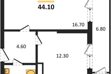 Фото №1: 1-комнатная квартира 44 м², 24/24 эт. - Краснодар, мкр. ЖК Рекорд, ул. Новороссийская, 102И
