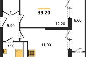 Фото №1: 1-комнатная квартира 39 м², 24/24 эт. - Краснодар, мкр. ЖК Рекорд, ул. Новороссийская, 102И