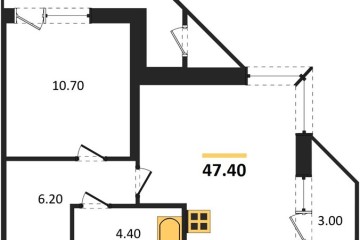 Фото №1: 1-комнатная квартира 47 м², 2/24 эт. - Краснодар, мкр. ЖК Рекорд, ул. Новороссийская, 102И