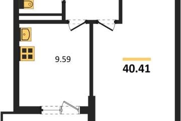 Фото №1: 1-комнатная квартира 40&nbsp;м², 20/21&nbsp;эт. - Краснодар, мкр. жилой комплекс Режиссёр, ул. Уральская, 100/8