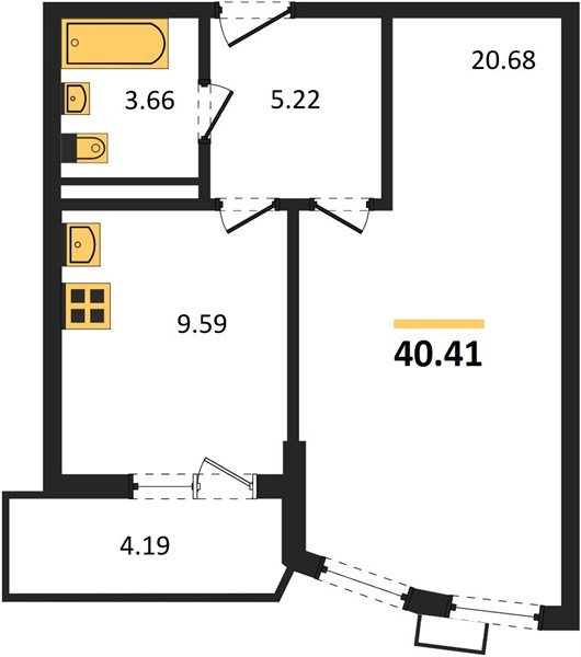 Фото №1: 1-комнатная квартира 40&nbsp;м², 20/21&nbsp;эт. - Краснодар, Карасунский внутригородской округ, Хлопчато-бумажный Комбинат, мкр. жилой комплекс Режиссёр, ул. Уральская, 100/8