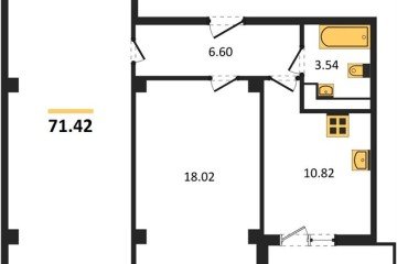 Фото №1: 2-комнатная квартира 71&nbsp;м², 5/21&nbsp;эт. - Краснодар, мкр. жилой комплекс Режиссёр, ул. Уральская, 100/8