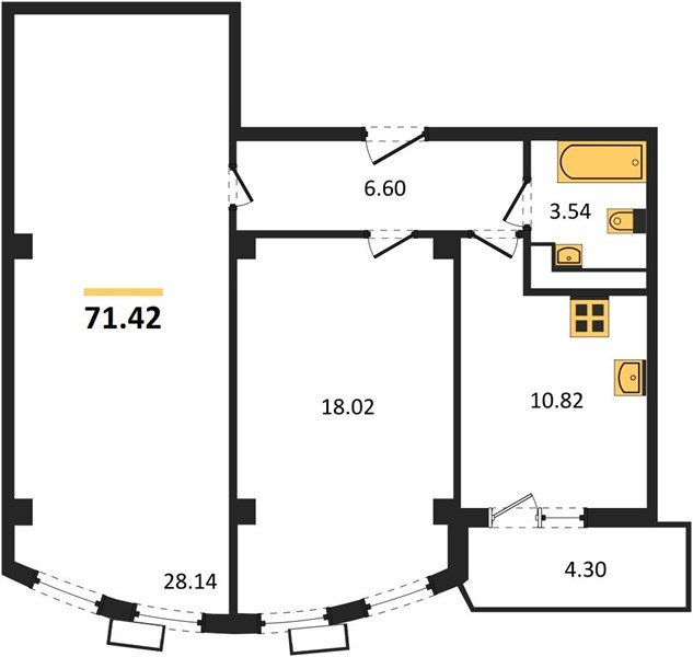 Фото №1: 2-комнатная квартира 71&nbsp;м², 7/21&nbsp;эт. - Краснодар, Карасунский внутригородской округ, Хлопчато-бумажный Комбинат, мкр. жилой комплекс Режиссёр, ул. Уральская, 100/8