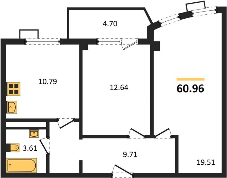Фото №1: 2-комнатная квартира 60&nbsp;м², 6/21&nbsp;эт. - Краснодар, Карасунский внутригородской округ, Хлопчато-бумажный Комбинат, мкр. жилой комплекс Режиссёр, ул. Уральская, 100/8