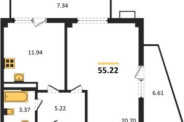 Фото №1: 1-комнатная квартира 55&nbsp;м², 4/21&nbsp;эт. - Краснодар, мкр. жилой комплекс Режиссёр, ул. Уральская, 100/8