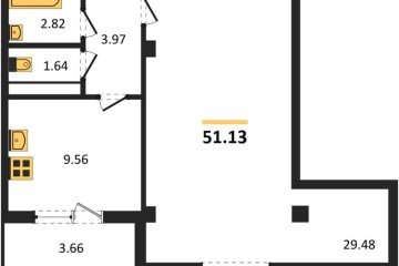 Фото №1: 1-комнатная квартира 51&nbsp;м², 12/21&nbsp;эт. - Краснодар, мкр. жилой комплекс Режиссёр, ул. Уральская, 100/8