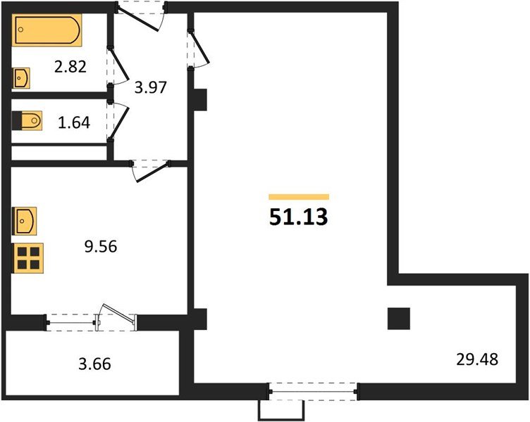 Фото №1: 1-комнатная квартира 51&nbsp;м², 14/21&nbsp;эт. - Краснодар, Карасунский внутригородской округ, Хлопчато-бумажный Комбинат, мкр. жилой комплекс Режиссёр, ул. Уральская, 100/8