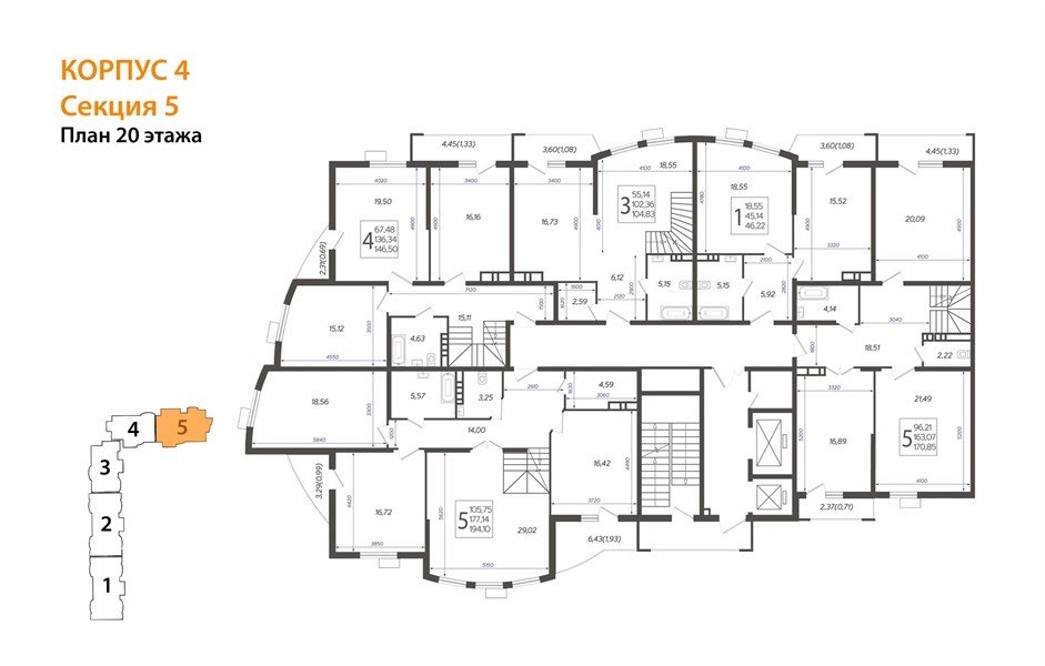 Фото №8: 3-комнатная квартира 104&nbsp;м², 20/21&nbsp;эт. - Краснодар, Карасунский внутригородской округ, Хлопчато-бумажный Комбинат, мкр. жилой комплекс Режиссёр, ул. Уральская, 100/8
