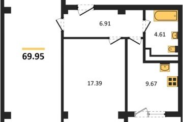 Фото №1: 2-комнатная квартира 69&nbsp;м², 12/21&nbsp;эт. - Краснодар, мкр. жилой комплекс Режиссёр, ул. Уральская, 100/8