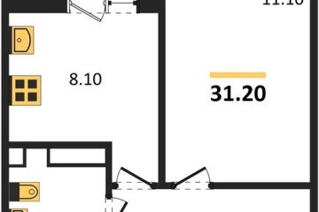 Фото №1: 1-комнатная квартира 31 м², 6/9 эт. - Краснодар, мкр. жилой комплекс Спортивная Деревня, ул. имени Генерала Корнилова, 16