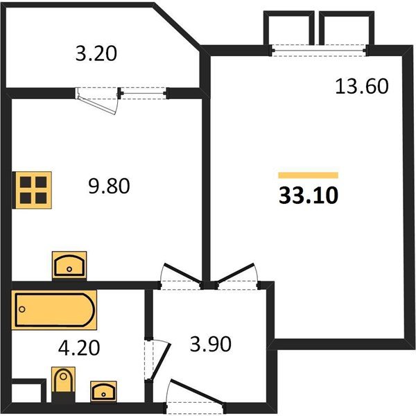 Фото №1: 1-комнатная квартира 33&nbsp;м², 1/9&nbsp;эт. - Краснодар, Прикубанский внутригородской округ, мкр. жилой комплекс Спортивная Деревня, ул. имени Генерала Корнилова, 18