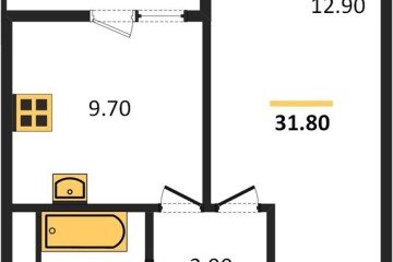 Фото №1: 1-комнатная квартира 31 м², 6/9 эт. - Краснодар, мкр. жилой комплекс Спортивная Деревня, ул. имени Генерала Корнилова, 18