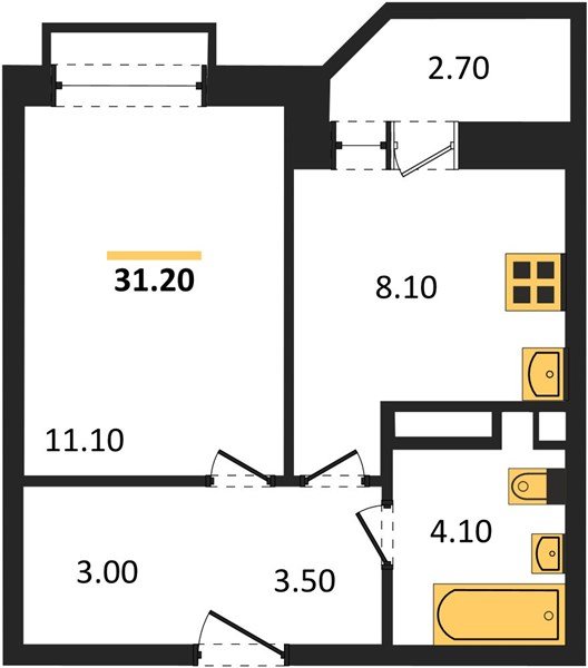 Фото №1: 1-комнатная квартира 31&nbsp;м², 5/9&nbsp;эт. - Краснодар, Прикубанский внутригородской округ, мкр. жилой комплекс Спортивная Деревня, ул. имени Генерала Корнилова, 16к1