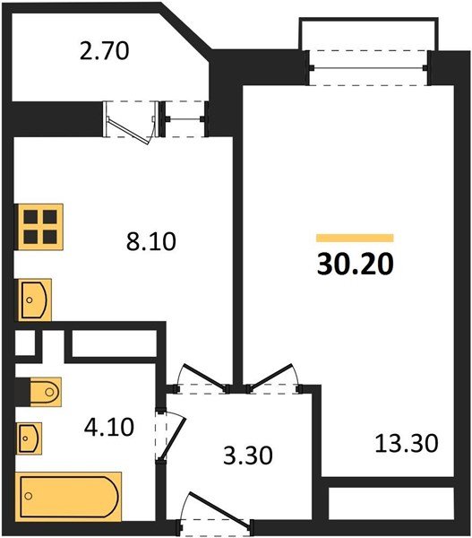 Фото №1: 1-комнатная квартира 30&nbsp;м², 5/9&nbsp;эт. - Краснодар, Прикубанский внутригородской округ, мкр. жилой комплекс Спортивная Деревня, ул. имени Генерала Корнилова, 16к1