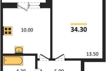 Фото №1: 1-комнатная квартира 34 м², 1/9 эт. - Краснодар, мкр. жилой комплекс Спортивная Деревня,