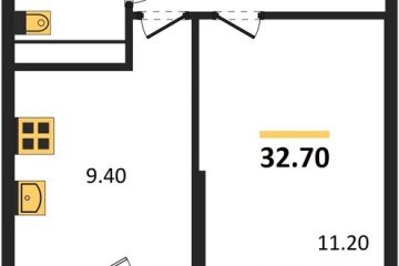 Фото №1: 1-комнатная квартира 32 м², 6/9 эт. - Краснодар, мкр. жилой комплекс Спортивная Деревня,