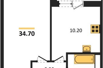 Фото №1: 1-комнатная квартира 34 м², 6/9 эт. - Краснодар, мкр. жилой комплекс Спортивная Деревня,