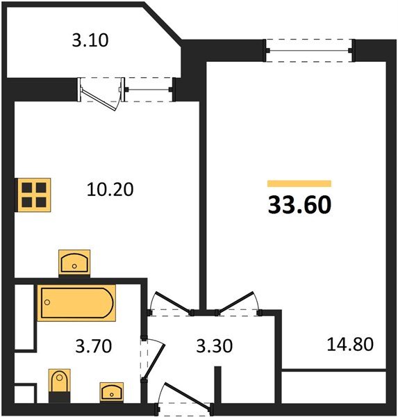 Фото №1: 1-комнатная квартира 33&nbsp;м², 2/9&nbsp;эт. - Краснодар, Прикубанский внутригородской округ, мкр. жилой комплекс Спортивная Деревня