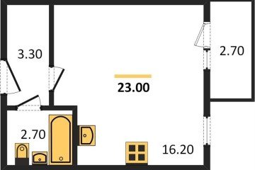 Фото №1: Студия 23 м², 4/5 эт. - Яблоновский, мкр. жилой комплекс Дарград, ул. Тургеневское Шоссе, 33/5к37