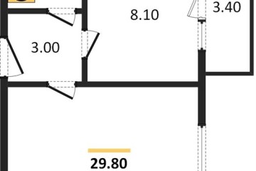 Фото №1: 1-комнатная квартира 29 м², 5/5 эт. - Яблоновский, мкр. жилой комплекс Дарград, ул. Тургеневское Шоссе, 33/5к35