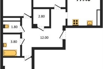 Фото №1: 3-комнатная квартира 78 м², 1/15 эт. - Краснодар, мкр. Фестивальный,