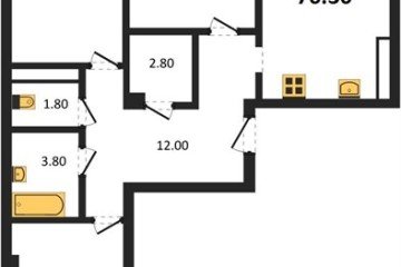 Фото №1: 3-комнатная квартира 78 м², 2/15 эт. - Краснодар, мкр. Фестивальный,