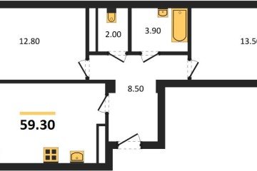 Фото №1: 2-комнатная квартира 60 м², 1/15 эт. - Краснодар, мкр. Фестивальный,
