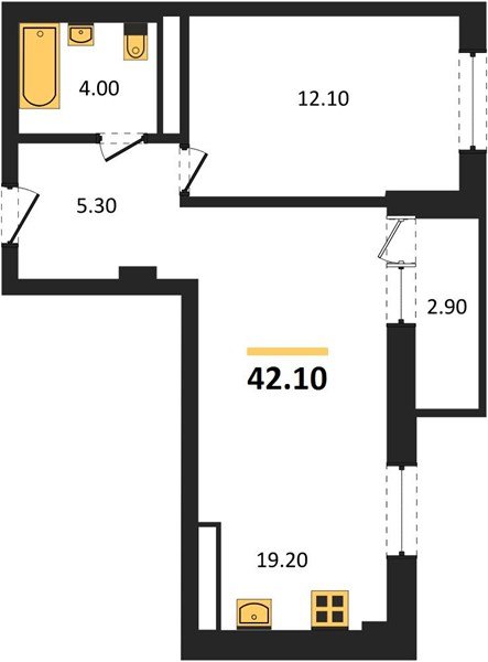 Фото №1: 1-комнатная квартира 43&nbsp;м², 3/15&nbsp;эт. - Краснодар, Прикубанский внутригородской округ, мкр. Фестивальный