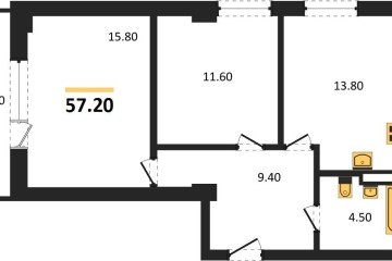 Фото №1: 2-комнатная квартира 59 м², 3/15 эт. - Краснодар, мкр. Фестивальный,