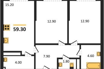 Фото №1: 2-комнатная квартира 59 м², 12/16 эт. - Краснодар, мкр. Догма Парк,