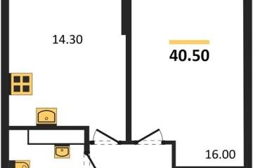 Фото №1: 1-комнатная квартира 40 м², 16/16 эт. - Краснодар, мкр. Догма Парк,