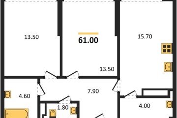 Фото №1: 2-комнатная квартира 61 м², 16/16 эт. - Краснодар, мкр. Догма Парк,