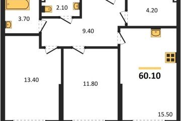 Фото №1: 2-комнатная квартира 60 м², 2/19 эт. - Краснодар, мкр. Догма Парк,