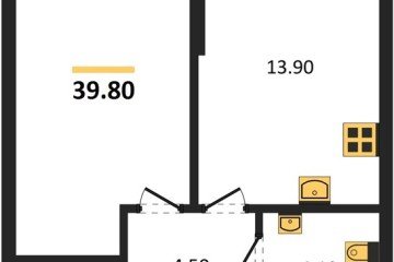 Фото №1: 1-комнатная квартира 39 м², 2/19 эт. - Краснодар, мкр. Догма Парк,
